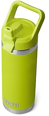 Yeti Rambler 18 oz Bottle, Vacuum Insulated, Stainless Steel with Straw Cap, Chartreuse