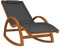 vidaXL Schaukelstuhl, Sonnenliege mit 1 Kissen, Schaukelsessel mit ergonomischem Design, Outdoor Schaukelstuhl Loungesessel, Grau Textilene Massivholz Pappel