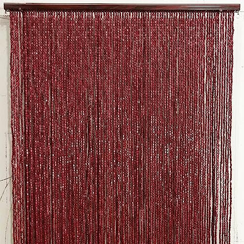 Fliegenvorhang Terrassentür 100 X 200, Perlenvorhang Holz Dicht Insektenschutz Balkontür, Perlenvorhang Türvorhang Holzperlen Vorhänge, Fadenvorhang Boho Bambus Sichtschutz, Dekorative Raumteiler ( Co