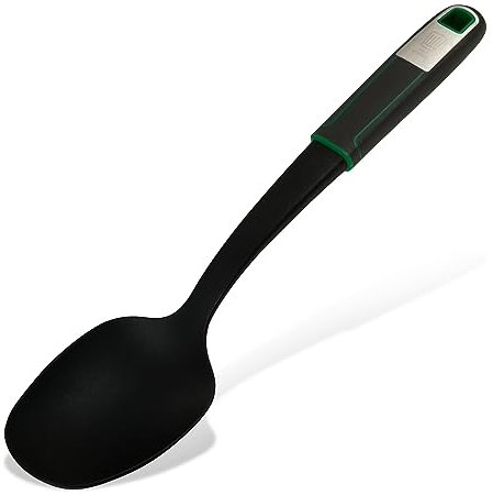 FACKELMANN Chefkoch trifft Servierlöffel - ideal zum Servieren von Gemüse, Beilagen & mehr - Kochlöffel mit Soft-Touch-Griff und Edelstahleinsatz