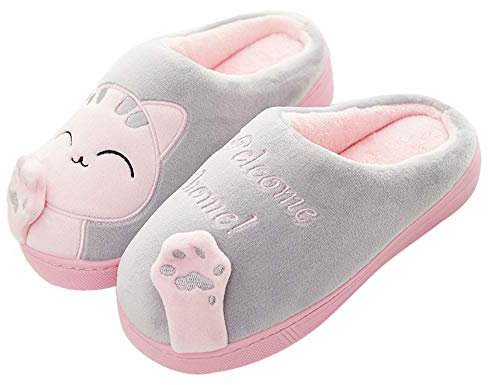 Meik Mangni Pantofole Donna Invernali Uomo Peluche Ciabatte Caldo Scarpe da Casa Antiscivolo Scarpe di Cotone