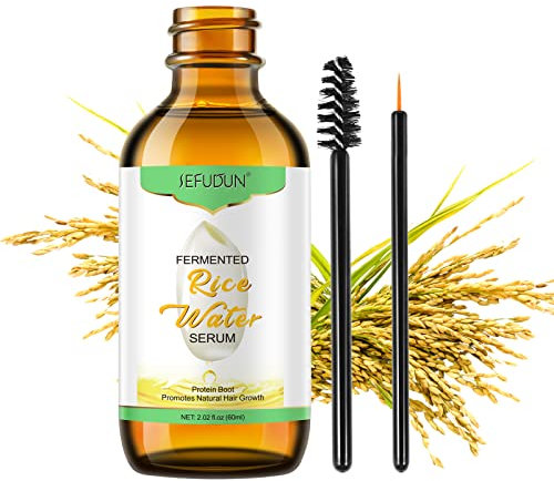 KLLALO Ätherisches Öl, Reisöl für die Haare, 2.02fl.oz reines Reiskleie-Öl mit antioxidativer Wirkung, Bart, Augenbrauen und Wimpernwachstum, zur Stärkung der Haare (Serum-60 ml)