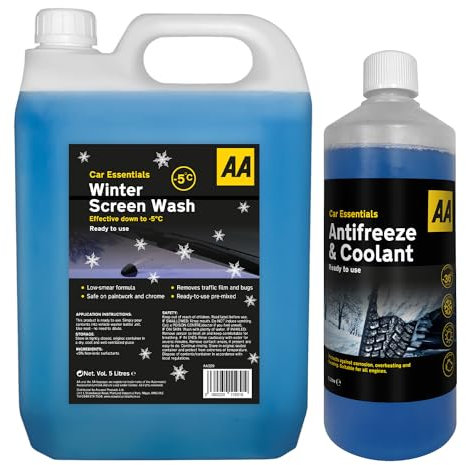 AA Antifreeze and Coolant 1 Litre Effective down to -36°C with 5 Litre Wintre Screenwash Effective down to -5°C