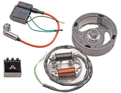 Zündung Set Kontaktlos Linksdrehend 12V 35W passend für Hercules Prima 2 3 4 5 Sachs 504 505, Kreidler Flory Florett, Puch Maxi, Zündapp C CS GTS KS ZD ZE ZL ZS ZX Moped Mokick Lichtmaschine Zündspule