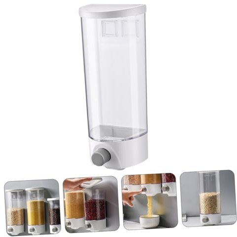 MAGICLULU 1pieza Bote De Almacenamiento Montado Pared De Tarro Transparente Tapa Presionable Para Cereales y Organizador De Cocina