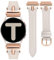 Wearlizer Lederarmband Kompatibel Mit Samsung Galaxy Watch 6/7/4/5 Active 2 40mm 44mm Damen, 20mm Uhrenarmband für FE 40mm/6 Classic 43mm 47mm/3 41mm, Polarstern/Rosegold