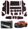 GAFAT Compatible avec Ford Ranger T9 2023 2024 2025 (Frein Électronique) Tapis Antidérapants, Ranger Raptor Wildtrak Tapis Caoutchouc Console Centrale, Couture Porte, Accessoires Ranger 2024 (Rouge)
