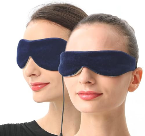 Aroma Season Electric Heated Eye Mask & Microwavable Heat Eye Compress with Flaxseed for Dry Eyes, SPA Warm Eye Mask, Relief Eye Fatigue (2 Packs)