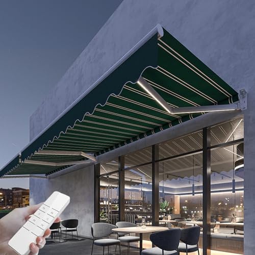 Motorized Patio Awning, Remote Controlled Automatic Outdoor Awning Canopy, Electric Retractable Sunshade Outdoor Window Door Shelter Pergola,98.4x78.7in (78.7x59in)