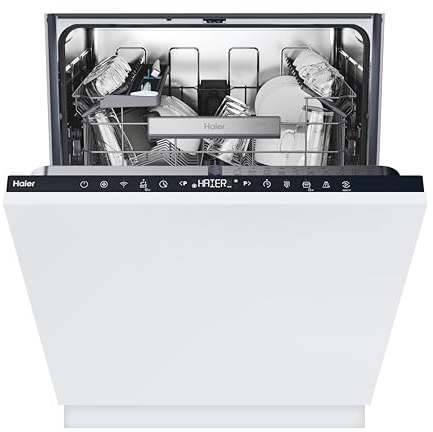 Haier Washlens Plus Series 2 - XI 4C4S0SB - Lavavajillas Integrable 60CM, Motor Inverter, 14 Cubiertos, Bisagras Deslizantes, 10 Ciclos, Wi-Fi, App hOn, Filtro Antibacterias, Apertura Automática, 44DB