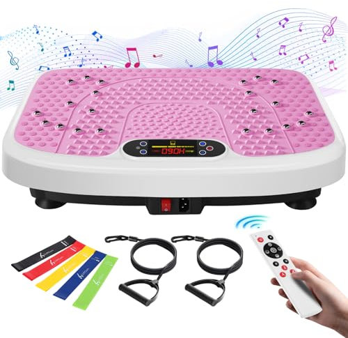 Vibration Plate Exercise Machine with Resistance Bands for Working Out,SoftGym Power Waver Vibration Plate Platform for Foot Massage, Waver Vibration Plate 400 Lbs with Exercise Bands-3