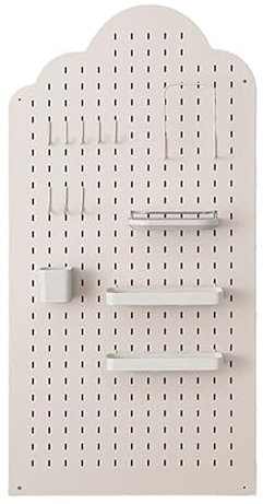 PFCDZDU Panneau Perforé Mur Combinaison Kit, Modulaire Suspension Affichage Organisateur Panneau, Montage Mural Rangement Étagères pour Maison Ornements Bureau(Beige,60x120cm-A)