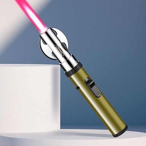 New Lightsaber Kitchen Butane Torch Lighter, Lightsaber Lighter, Metal Large Fire Windproof Blue Flame Lighter, Cooking Torch Lighter Adjustable Refillable Lighters,Fireblaze Electric Lighter(Green)