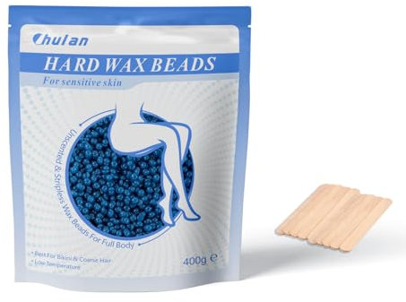 Chulan 400g Waxing Perlen zur Wachs Haarentfernung, Wachsperlen für Sensible Haut Haarentfernung, ohne Wachsstreifen Wax Perlen Wachsperlen für Bikinizone, Brazilian, Brust, Rücken, Gesicht, Achseln