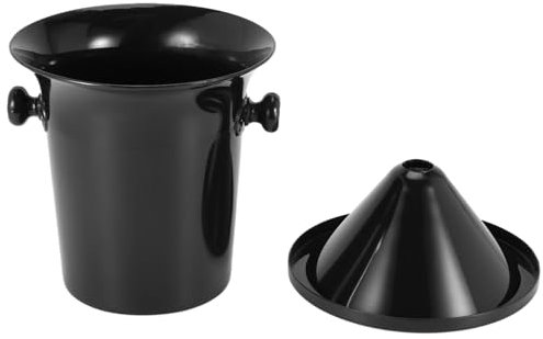 Losueeun Wine Dump Black Plastic Wine Spit Bowl - Standard Size with Black Funnel Champagne Bucket