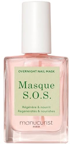 Manucurist Masque S.O.S - Masque Réparateur Nuit Soin Ongles Abîmés Enrichi en D-Panthenol - Traitement Réparateur Ongles - Fortifiant & Durcisseur Ongle - Soin Ongles Cassants, Striés, Dédoublés
