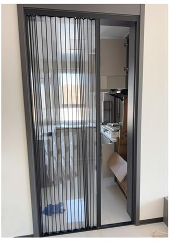 Puerta plegable Puerta interior tipo acordeón, puerta plegable de tablero de cristal transparente acrílico multipliegue, ancho de 30, 40, 48, 50, 70 80 for puerta de ducha, lavadero, cocina(80x