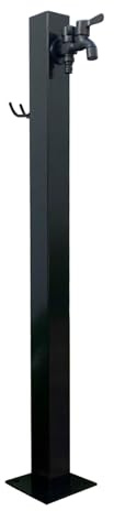Renmlion Grifo de Exterior para jardín Vertical Columna de Agua, Grifo de Agua de Boca de riego Independiente Poste de Acero Inoxidable con Cerradura Grifo para Lavado y riego de automóviles
