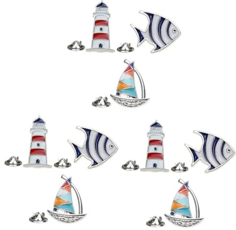 Healvian 3 Sätze Broschennadel Tierbrosche Für Frauen Einzigartig Küsten Fisch Brosche Schmuck Ritauls Haarband Kummerbund Goldhochzeit Segelboot Brosche Tropische Fischbrosche 3 Stück * 3