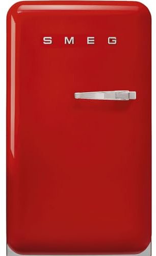 Smeg, FAB10HLRD6 Kühlschrank Happy Bar Vintage, 1 Tür, 135 l, Scharniere links, statische Kälte, 2 verstellbare Einlegeböden, Flaschenhalter und LED-Beleuchtung, H 97 cm, Rot