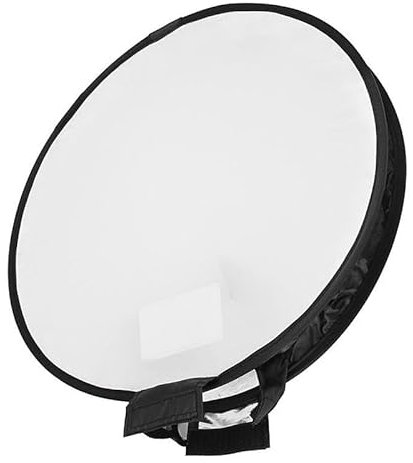 REFLEX CAMERA Round Softbox Diffuser 30cm (11.8in) for Flash Lighting | Black+White Cloth | Foldable, Lightweight, Portable with Storage Bag | Eliminates Harsh Light & Shadows (30cm (11.8in))