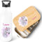 GRAVURZEILE - Bedruckte Trinkflasche & Brotdose Set - Einhorn - Personalisiert mit Namen - Edelstahl Trinkflasche 600 ml, Brotdose mit Deckel - Geschenk zur Einschulung für Jungen & Mädchen