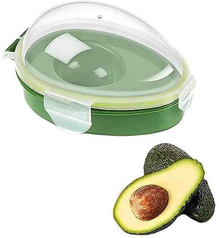 ALEOHALTER Avocado Keeper - Contenedor de almacenamiento reutilizable, caja de almacenamiento individual para aguacate, contenedor de frutas frescas, accesorios de cocina (color: verde)