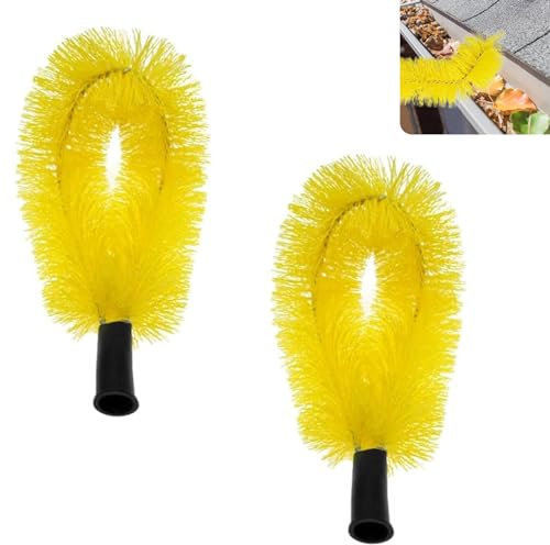 2 Pièces Brosse de Gouttière,Outil de Nettoyage de Gouttière Brosse Toiture Outil Nettoyage Toiture,pour Nettoyer Feuilles Toit Fenêtres Gouttières Lustres,36x15 cm