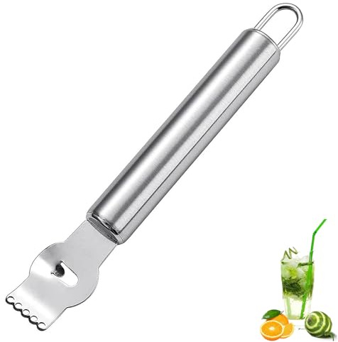 zestenreißer, zestenschneider, zitronenschäler, zitronenschaber, Zitronen Zester Schäler, für Gin Cocktails, Limetten Orangen, Küchen Werkzeug(Silber)