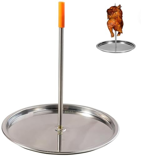 Vertikaler Schaschlikspieß, vertikaler Grillspieß, Hühnerrostbräter, Edelstahl-Grillspieß/Grillspieß, Ver/Tical Grillgestell, Fleischspieß, für Broiler, mittelgroßes Huhn, Steak, Kebab, Shawarma