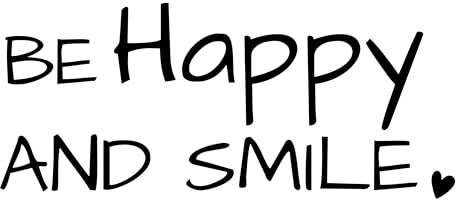 Wand-Schriftzug Be Happy and Smile – 3 mm Holz – Wanddeko in Schwarz oder Weiß – moderner Deko-Schriftzug für Wohnzimmer, Flur, Büro & Kinderzimmer – motivierende Wandgestaltung
