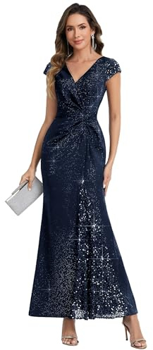Ever-Pretty Abendkleider Damen Lang Ballkleider Elegant mit Pailletten | glitzerkleid damen,schlankmachende festliche kleider,winter kleid a linie,EE02657