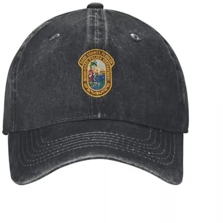 RRCRUHG Classic Baseballcap Miami-Police Patch Spaß Man for The Sun Herrentennis Damen Freizeit atmungsaktiv, Verstellbarer Sport Baumwoll-Passform Hut
