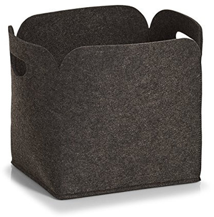 Zeller 14367 Aufbewahrungskorb, hoch, Filz, anthrazit 30 x 24 x 30 cm