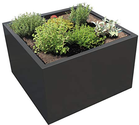 Palatino Exclusive Line Hochbeet/Pflanzkübel Clara verz. Stahl anthrazit 80 x 80, Höhe 50 cm, modular