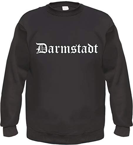 Darmstadt Sweatshirt - Altdeutsch - Bedruckt - Pullover 2XL Schwarz