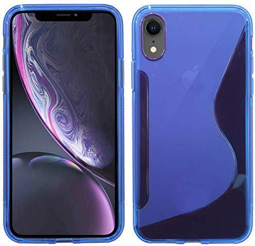 cofi1453 S-Line TPU SchutzHülle Silikon Hülle kompatibel mit iPhone XR Silikonschale Case Cover Zubehör Bumper in Blau
