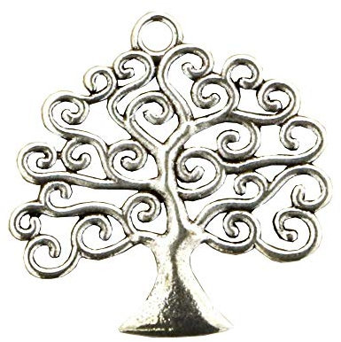 12 PZ ZAMA Ciondolo in metallo ALBERO DELLA VITA ricco 4 cm BOMBONIERA