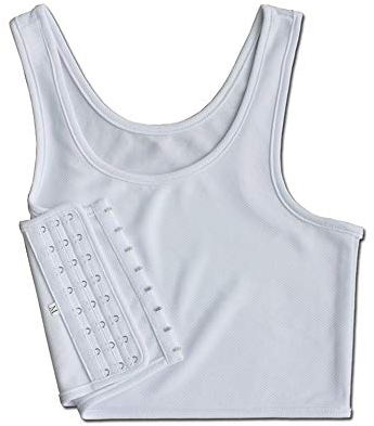 BaronHong Breathable Flat Compression Brustband für Tomboy Trans Lesbian (weiß, L)