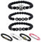 Personalisierte Pärchen Namensarmbänder | Partnerarmband couple Edelsteine Onyx, Howlite Cherry quartz 6mm | Perlenarmband | individueller Schmuck A-Z Freundschaftsarmband Buchstaben Armband BL0