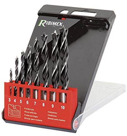RIBIMEX PRFE8BOIS/V Set 8 punte per legno Ø 3,4,5,6,7,8,9,10