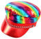 Alsino Kappe Cap Regenbogen Rainbow Lgbt Mütze Gay Rocker 80er Karneval Fasching Party Metallic Look ymca Unisex One Size KH-310