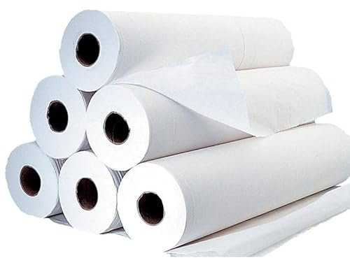 LPM - Drap d'examen Lisse Pure Ouate Blanche - Largeur 50 cm - Carton de 6 Rouleaux