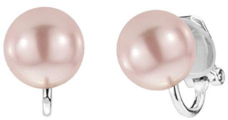 Osira Orecchini a clip - Perla 10 mm rosa - placcati platino - 118004/L