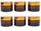 INHEMI Pots en Verre Ronds 30ml (6 Pack) - Les Récipients Cosmétiques Vides avec Doublures Intérieures, Couvercles Or et Pots d’échantillon en Verre (Ambre)