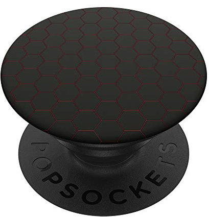 Cool Red and Black Cell Phone Button Holder Pop Out Knob PopSockets Grip and Stand for Phones and Tablets