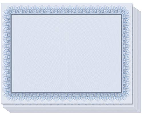 Sweetzer & Orange Unifarbenes Urkundenpapier für Auszeichnungen, 100 Stück, 100 g/m², blauer Rand, Erfolgszertifikate für Abschlussdiplom, Mitarbeiter des Monats, Abschlussdiplom oder Sportsieg