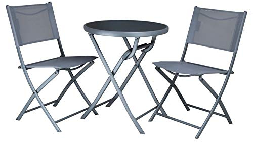 Westfield® Balkon-Set 2 Stühle & 1x Tisch, faltbar Stahl & Textil