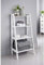 AJ Maine Large Style Modern Ladder Shelf New England 3 Tier Bathroom Storage Unit White
