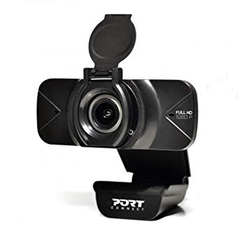 PORT CONNECT WEBCAM FULL HD 1080P compatible Window & Mac connectique USB-A & USB-C Microphone Noir